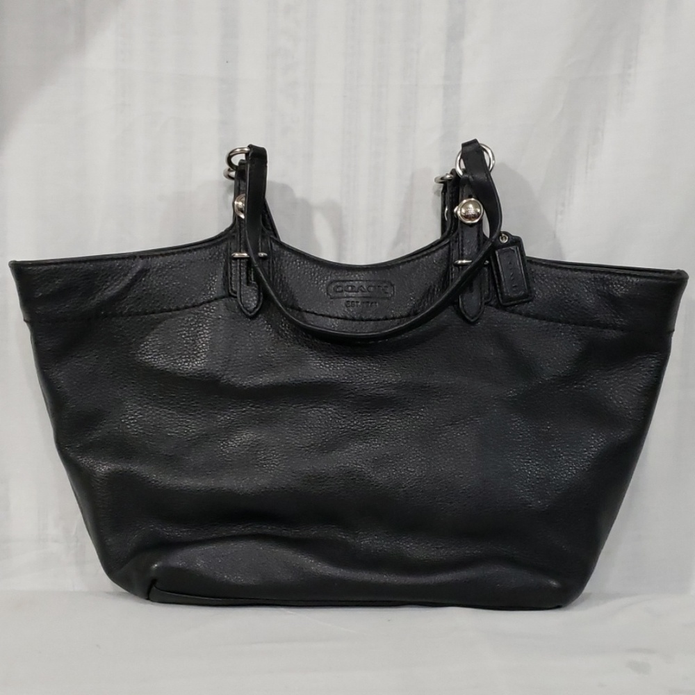 Coach black leather bag - Picture 1 of 8